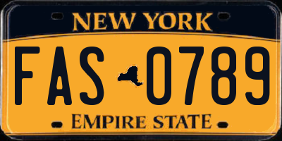 NY license plate FAS0789