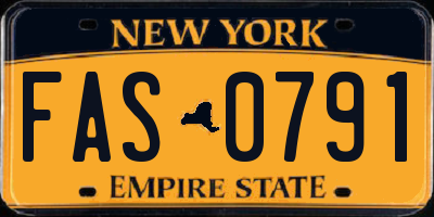 NY license plate FAS0791