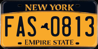 NY license plate FAS0813