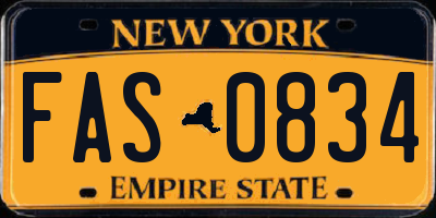 NY license plate FAS0834