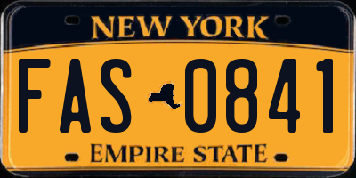 NY license plate FAS0841