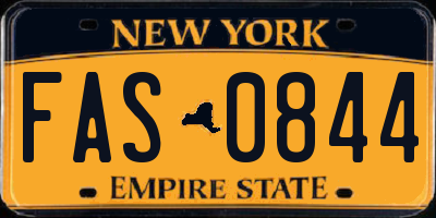 NY license plate FAS0844