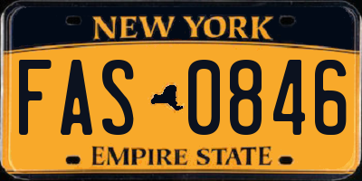 NY license plate FAS0846