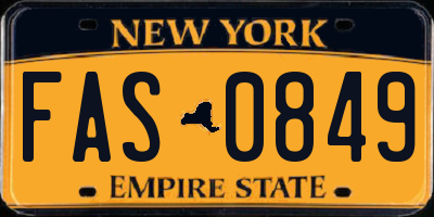 NY license plate FAS0849