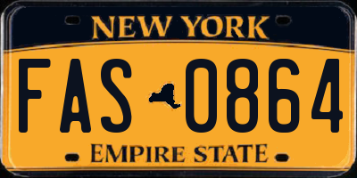 NY license plate FAS0864