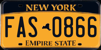 NY license plate FAS0866