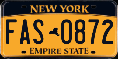 NY license plate FAS0872