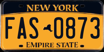 NY license plate FAS0873