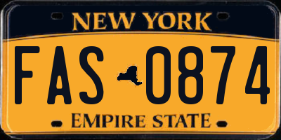 NY license plate FAS0874