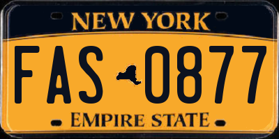 NY license plate FAS0877