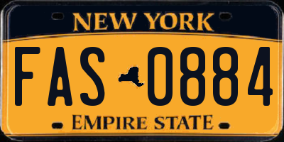 NY license plate FAS0884