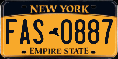 NY license plate FAS0887