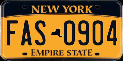 NY license plate FAS0904