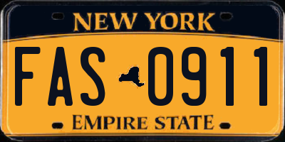 NY license plate FAS0911