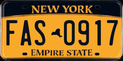 NY license plate FAS0917