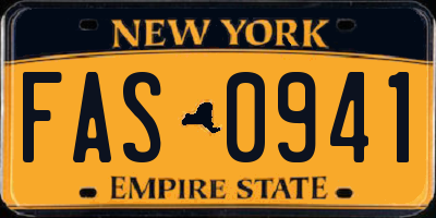 NY license plate FAS0941