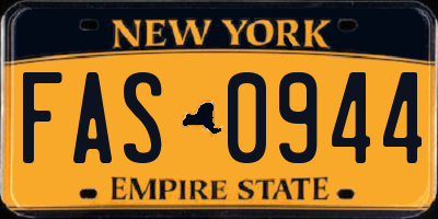 NY license plate FAS0944