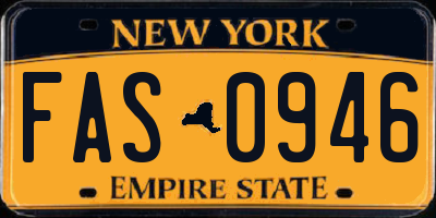 NY license plate FAS0946