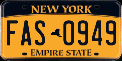 NY license plate FAS0949