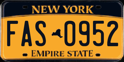 NY license plate FAS0952