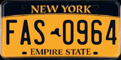 NY license plate FAS0964