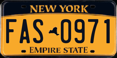 NY license plate FAS0971