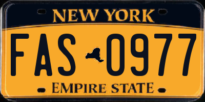 NY license plate FAS0977