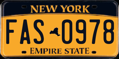 NY license plate FAS0978