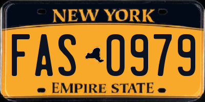 NY license plate FAS0979