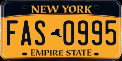 NY license plate FAS0995