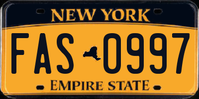 NY license plate FAS0997