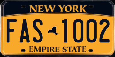 NY license plate FAS1002