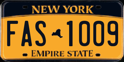 NY license plate FAS1009