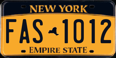 NY license plate FAS1012
