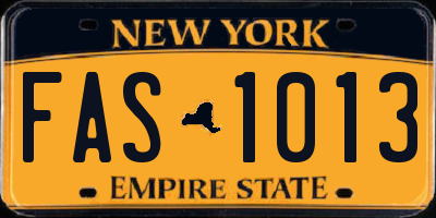 NY license plate FAS1013