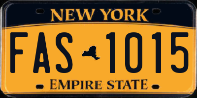 NY license plate FAS1015