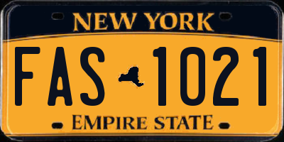 NY license plate FAS1021
