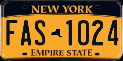 NY license plate FAS1024
