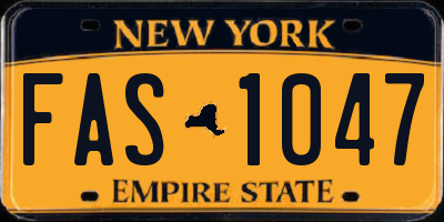 NY license plate FAS1047