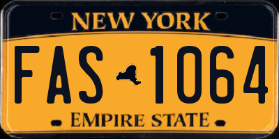 NY license plate FAS1064