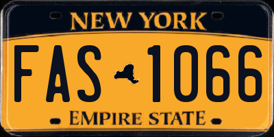 NY license plate FAS1066