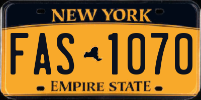 NY license plate FAS1070