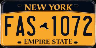 NY license plate FAS1072