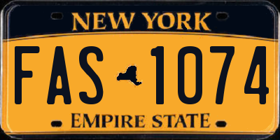 NY license plate FAS1074
