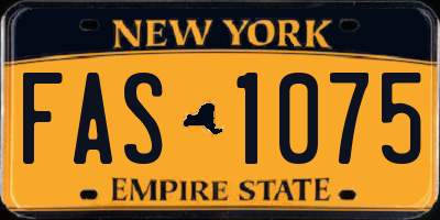 NY license plate FAS1075