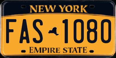 NY license plate FAS1080