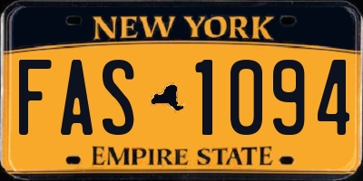 NY license plate FAS1094