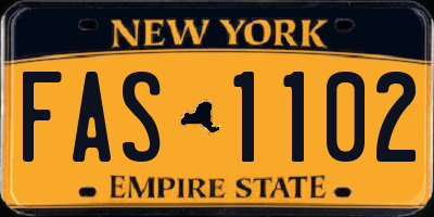 NY license plate FAS1102