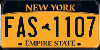 NY license plate FAS1107