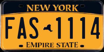 NY license plate FAS1114